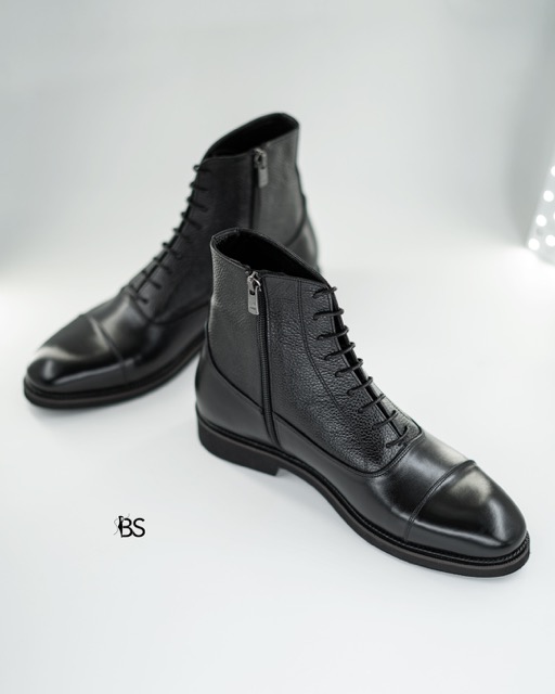 Men's Boots, Model B200, Genuine suede and Flutter Leather, EPR Sole, Button Closure