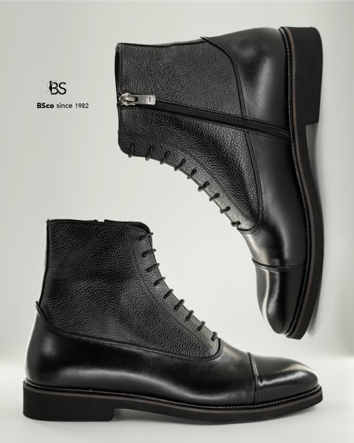 Men's Boots, Model B200, Genuine suede and Flutter Leather, EPR Sole, Button Closure