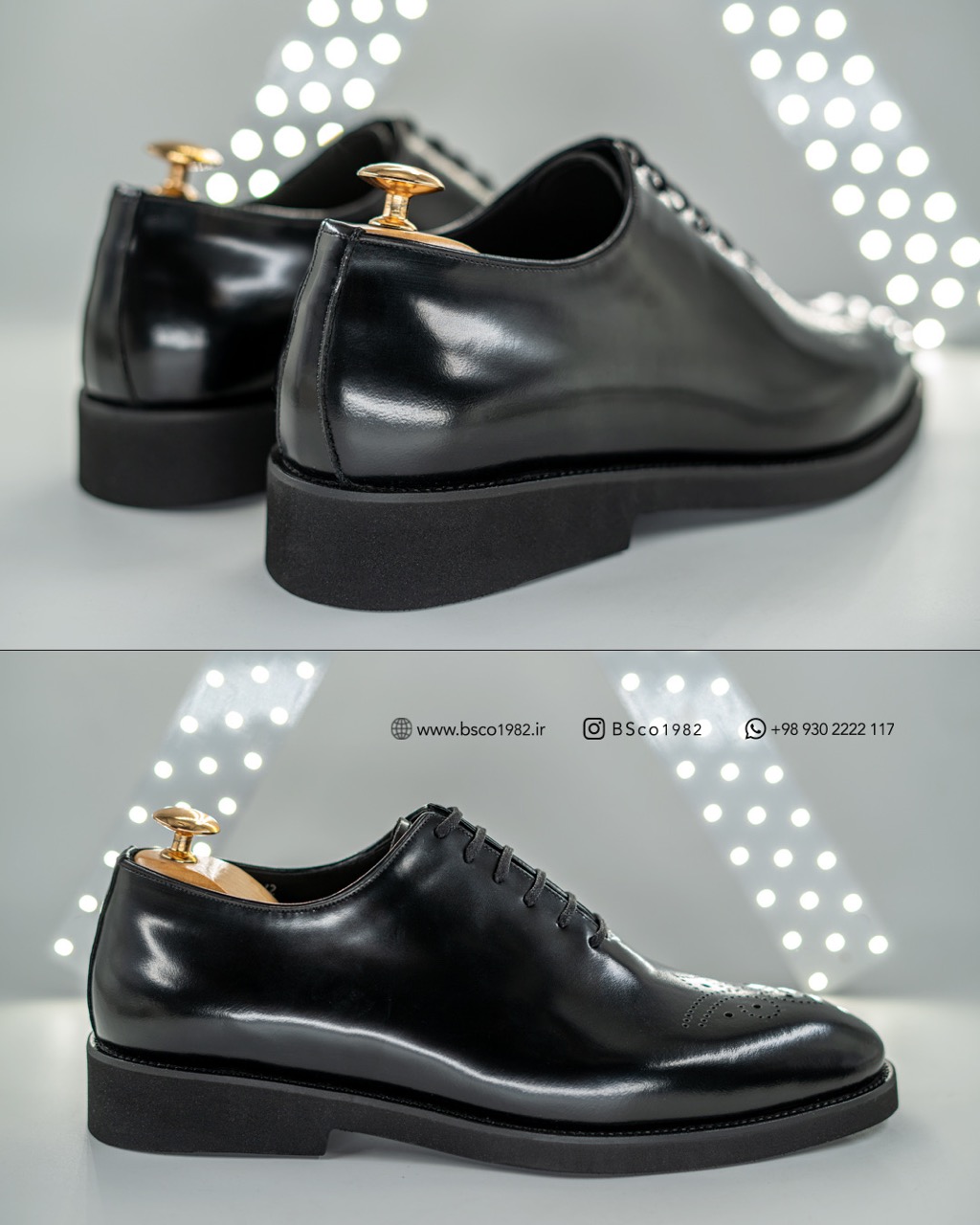 Classic Men's Shoes Model: 3030 Oxford – Bradshaw Natural leather with Patterned Toe EPR Sole